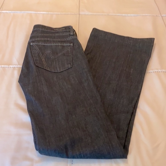 Citizens Of Humanity Dark Denim Hutton Medium Rise Wide Leg Jeans - Picture 7 of 15